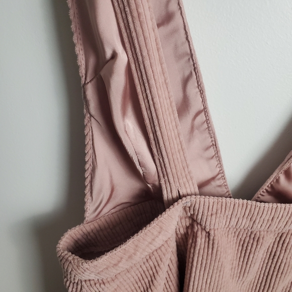 Wild Fable Pink/Blush Corduroy Jumper /Overall Mini Dress Size L - Picture 6 of 8